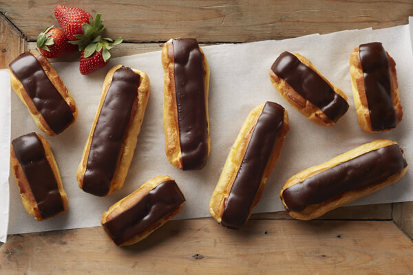 eclairs on a plate